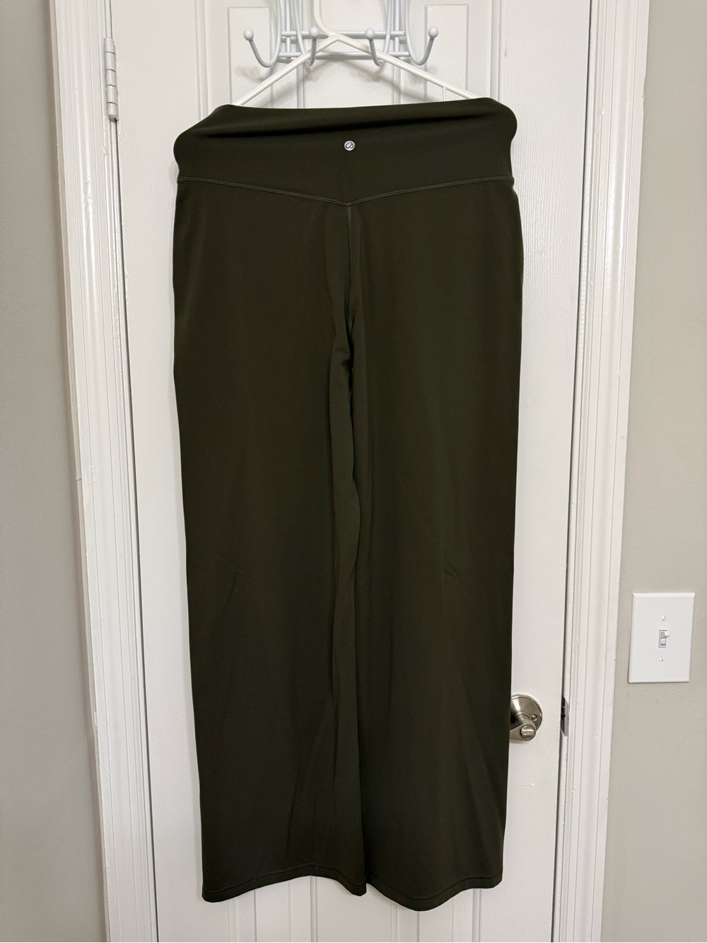 CRZ YOGA Olive Wide-Leg Fold-Over Waist Pants